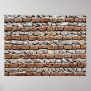 Póster Muro de ladrillos marrones
