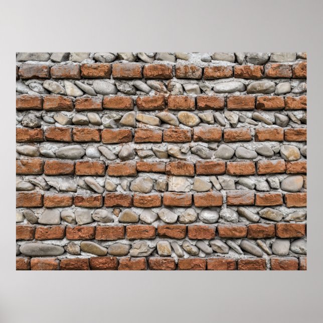 Póster Muro de ladrillos marrones (Frente)