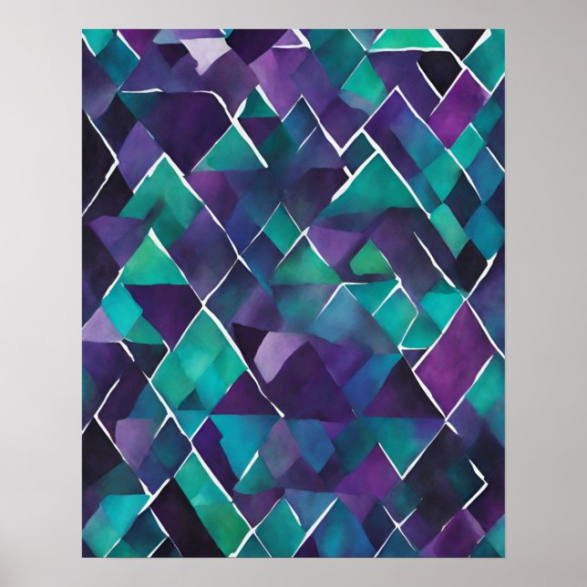 PÓSTER MURO DE MÓSICA CRISTAL VERDE AZULADO DE PURPLE AZU (Frente)