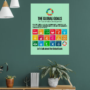 Póster Muro de motivación artístico Objetivos de sostenib