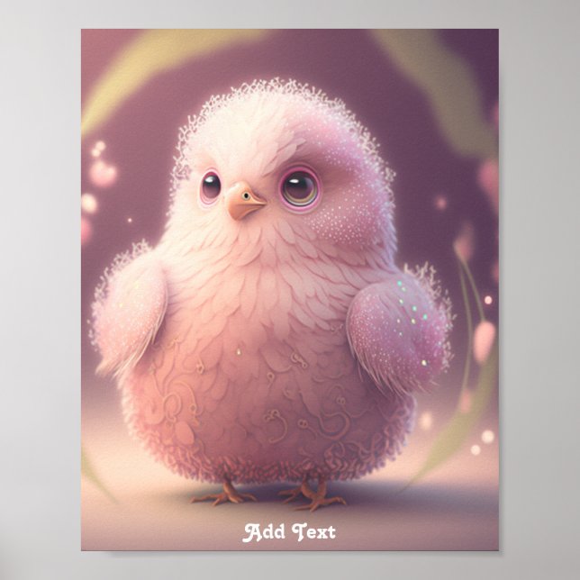 Póster Muro de Personalizado de pájaro agudo y rosa (Frente)