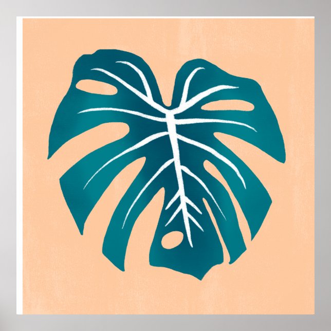 Póster Muro de poster de la hoja de Monstera (Frente)