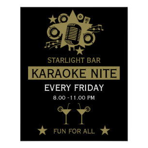 Póster Muro de promoción de karaoke