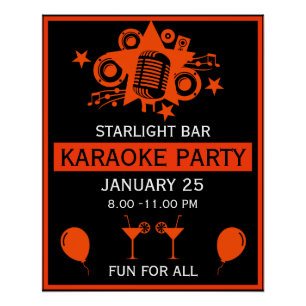 Póster Muro de promoción de karaoke