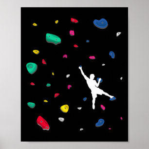 Póster Muro de roca para escalada Bouldering Escalador de