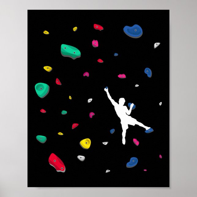Póster Muro de roca para escalada Bouldering Escalador de (Frente)