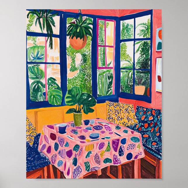 Póster Muro impresionista del campo de las flores silvest (Frente)