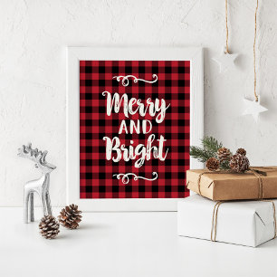 Póster Muro navideño rojo amargo y brillante