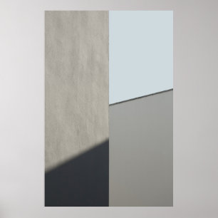 Póster Muros de hormigón blanco por la mañana