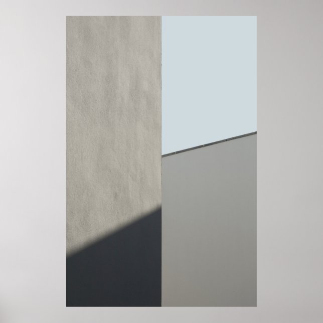 Póster Muros de hormigón blanco por la mañana (Frente)