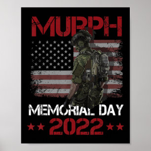 Póster Murph 2022 Happy Memorial Day 4th Of July Bandera