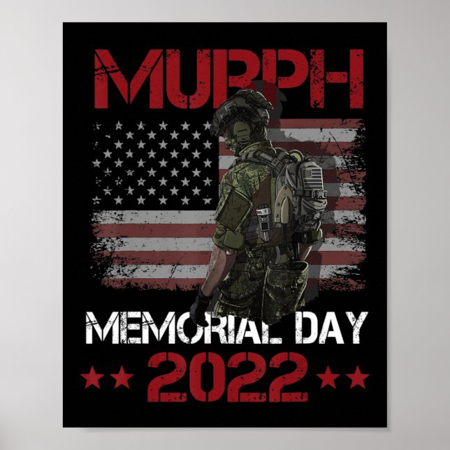 Póster Murph 2022 Happy Memorial Day 4th Of July Bandera  (Frente)