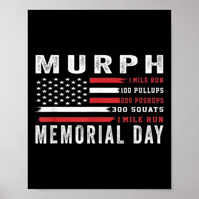 Póster Murph Challenge American Memorial Day gimnasio (Frente)