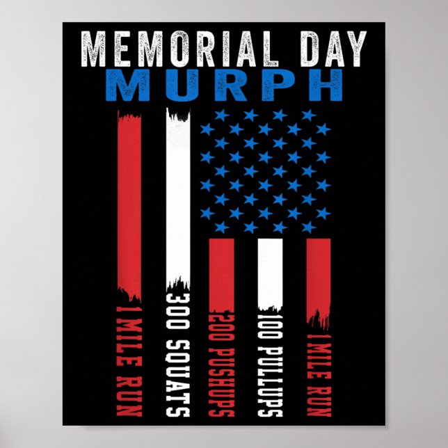 Póster Murph Challenge American Memorial Day gimnasio (Frente)