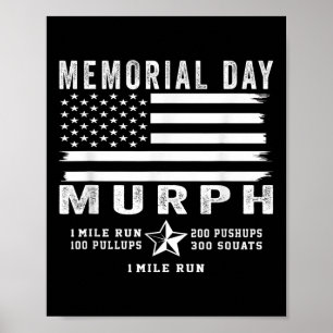 Póster Murph Challenge Memorial Day Workout Gym Bandera d