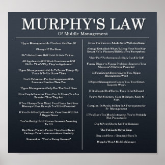 Póster Murphys Laws of Middle Management