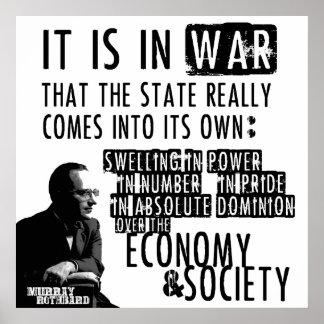 Póster Murray Rothbard contra la guerra libertario anties