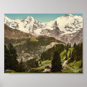 Póster Murren, Grutschalp, I, Eiger, Monch y Jungfrau,