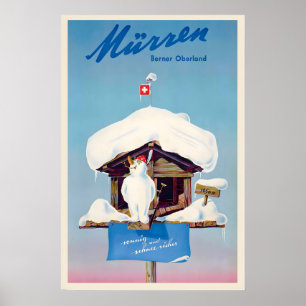 Póster Mürren Muerren montañas suizas Alpes Suiza