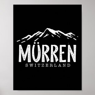 Póster Murren Suiza Montañas Esquiador suizo Esquí