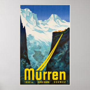 Póster Murren Suiza Vintage Travel Poster