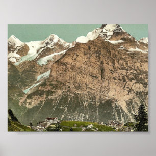 Póster Murren, vista general, Bernese Oberland, Suiza