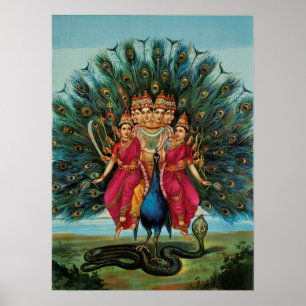 Póster Murugan Kartikeyan Skanda Subrahmanyan la deidad h