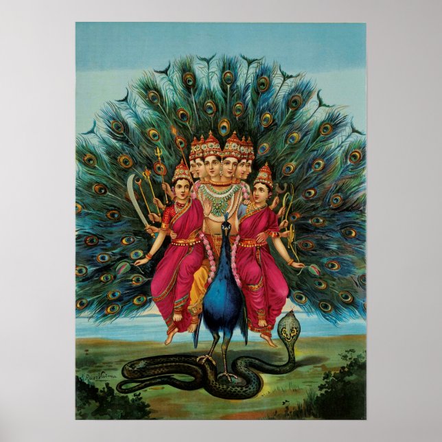 Póster Murugan Kartikeyan Skanda Subrahmanyan la deidad h (Frente)