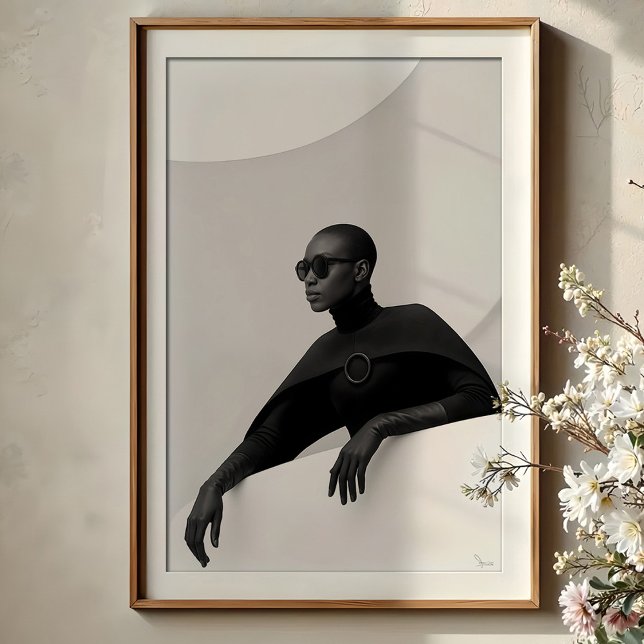 Póster Musa enigmática: Moda futurista monocroma (Subido por el creador)