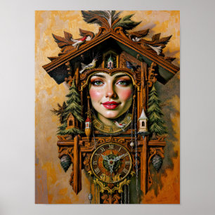 Póster "Musa sin tiempo" - Un retrato de reloj cucú