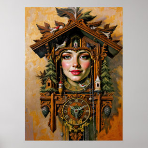 Póster "Musa sin tiempo" - Un retrato de reloj cucú