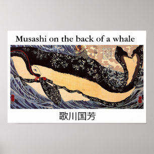 Póster Musashi sobre la espalda de una ballena