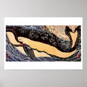 Póster Musashi sobre la espalda de una ballena