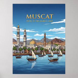 Póster Muscat Oman, frente al mar