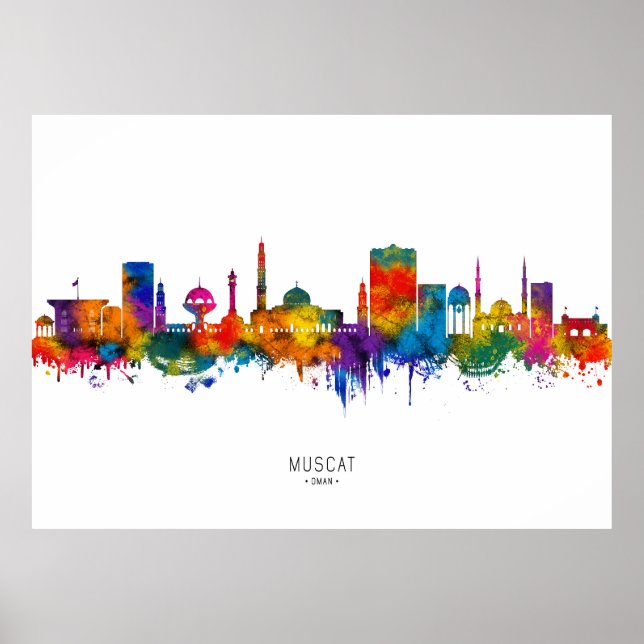 Póster Muscat Oman Skyline (Frente)