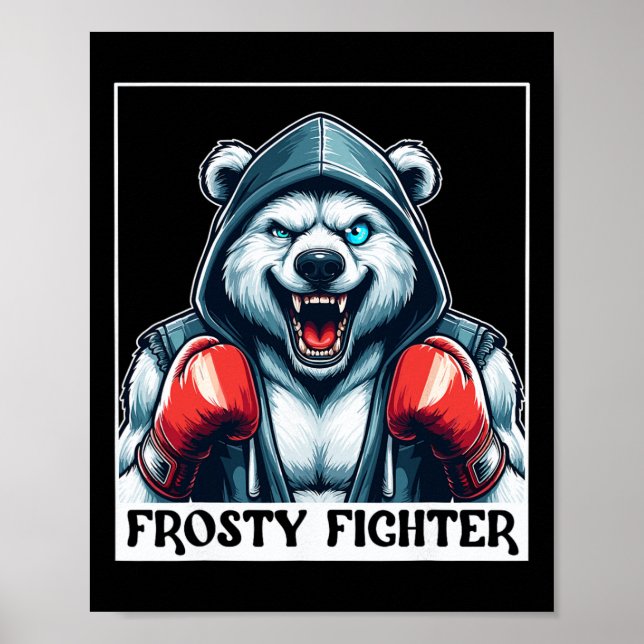 Póster Muscular Guantes De Boxeo De Un Ojo Escarchado (Frente)