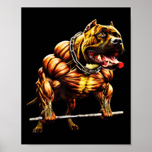Póster Muscular Pitbull Hepizootias Gym Animal Str