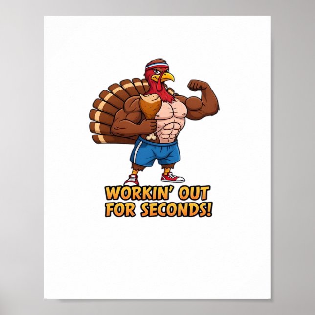 Póster Muscular Turquía Gimnasio Campeón del Día de Acció (Frente)