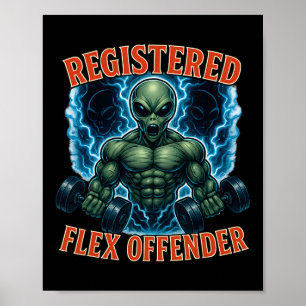 Póster Músculo Alien Inscrito Actor Flex Funny Gym Me