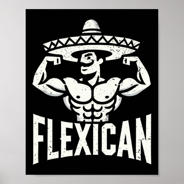 Póster Músculo flexicano divertido de la construcción del (Frente)