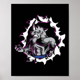 Póster Músculos del rinoceronte Fitness Bodybuilding Leva
