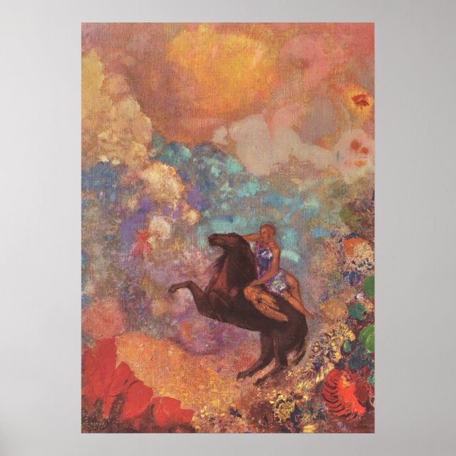 Póster Muse auf Pegasus, Odilon Redon (Frente)