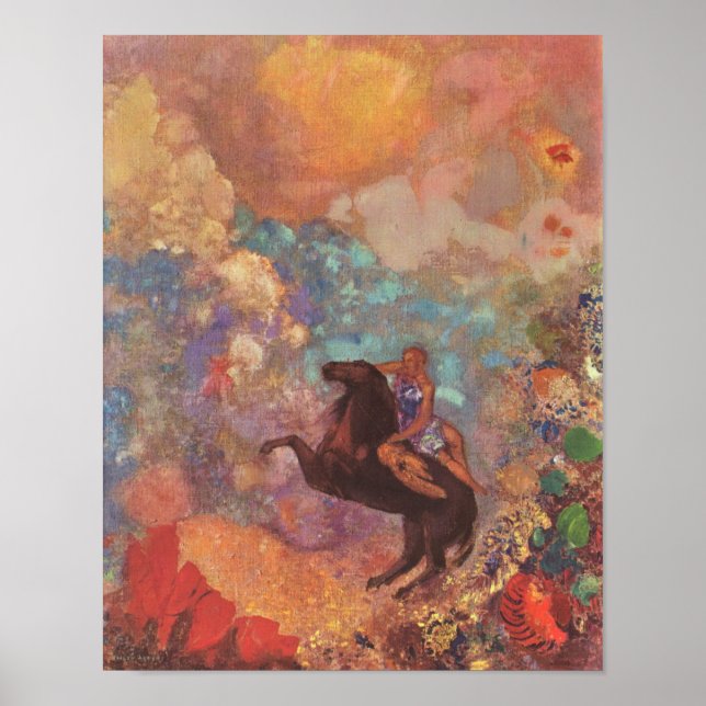 Póster Muse auf Pegasus (Redon 1900) (Frente)