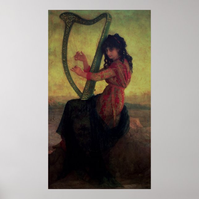 Póster Muse jugando el arpa (Frente)