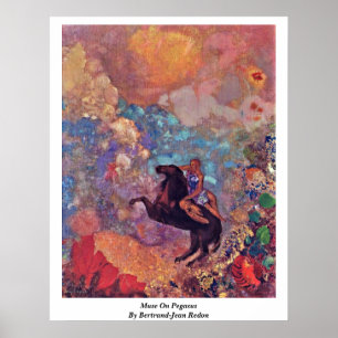 Póster Muse On Pegasus De Bertrand-Jean Redon