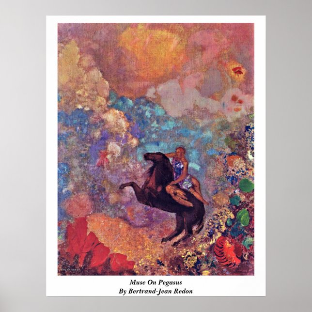 Póster Muse On Pegasus De Bertrand-Jean Redon (Frente)