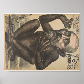 Póster Musee Des Horreurs Creepy Afiche de época francés