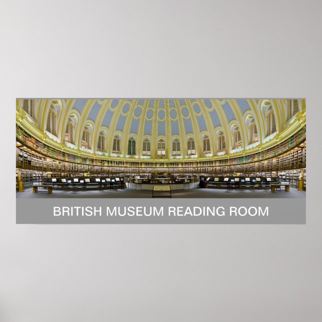 Póster Museo Británico Sala de Lectura Inglaterra Reino U (Frente)