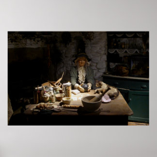 Póster Museo de Brujería exhibición de una Bruja