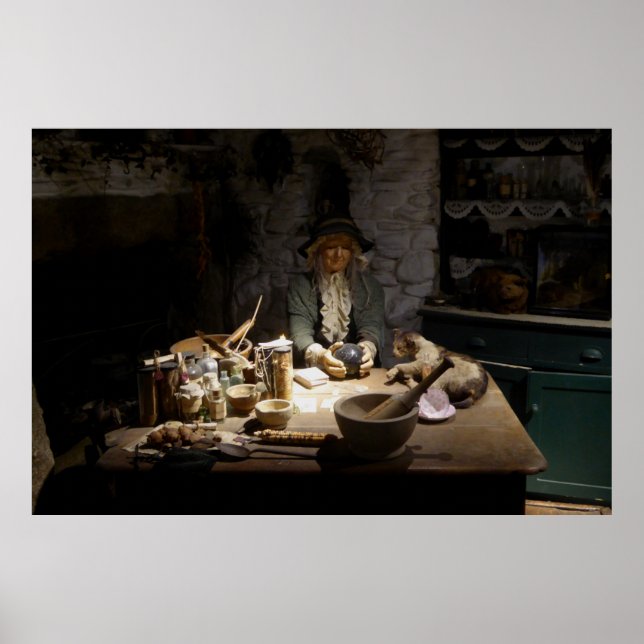 Póster Museo de Brujería exhibición de una Bruja (Frente)